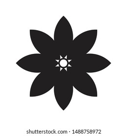 Flower Spring Icon Black Isolated Vector Stock Vector (Royalty Free ...