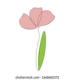 Flower spring line drawing vector illustration