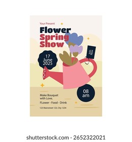 Diseño de Plantilla de cartel de flor de espectáculo de primavera