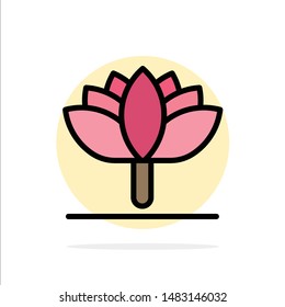 Flower, Spring Flower, Tulip Abstract Circle Background Flat color Icon