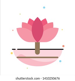 Flower, Spring Flower, Tulip Abstract Flat Color Icon Template