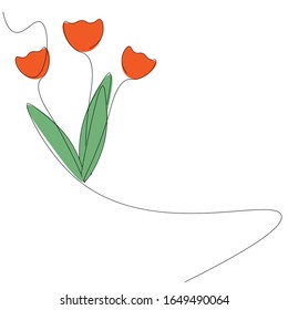 Tulip del muelle de las flores en la ilustración vectorial de fondo blanco
