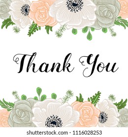 Flower square card design light pink