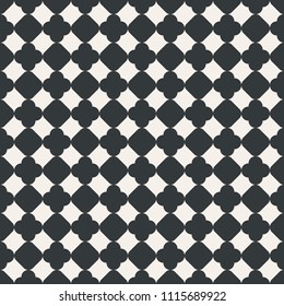 flower & square shape like a chessboard seamless pattern monochrome or two colors vector