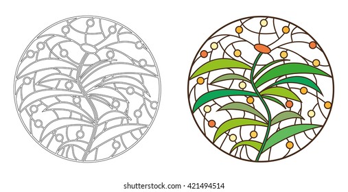 Flower. Stained glass.