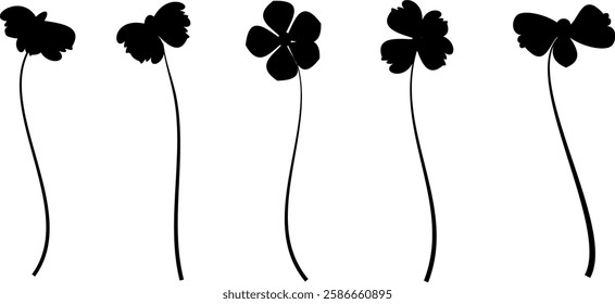 Flower stalk collection silhouette style