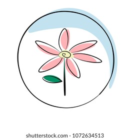 flower in stamp icon