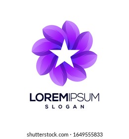 diseño del logotipo de gradiente de color estrella floral
