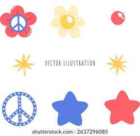 Flower and Star Decorative 4th of July