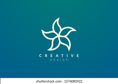 Flower and star designs combined. Modern minimalist and elegant vector illustration. Suitable for patterns, labels, brands, icons or logos