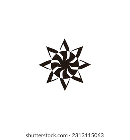 flower or star geometric symbol simple logo vector