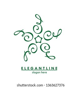 flower with star inside logo vector
