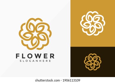 Flower Star Logo Design Minimalist Logos Stock Vector (royalty Free 