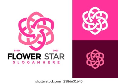 Ilustración del símbolo del vector de diseño de estrella de flor