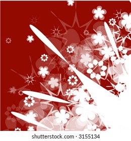flower star red abstract background
