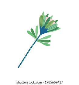 flower stem foliage isolated style