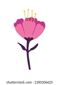 flower stem isolated icon flat