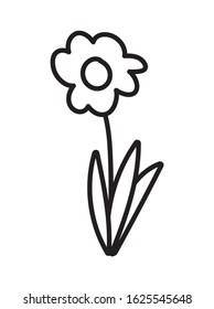 flower stem leaves foliage decoration icon vector illustration thick line