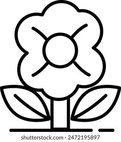Una flor con un tallo y hojas. La flor es blanca y tiene un tallo verde