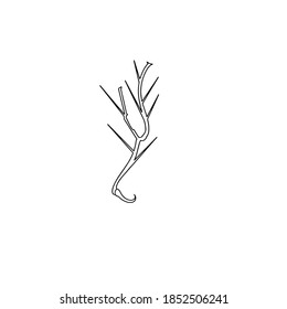 Flower stem tattoo design vector illustration
