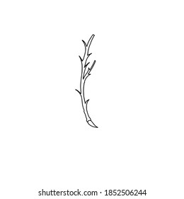 Flower stem tattoo design vector illustration