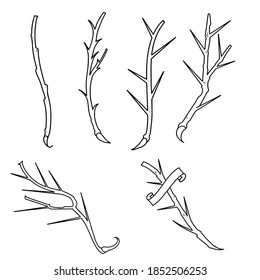 Flower stem tattoo design vector illustration