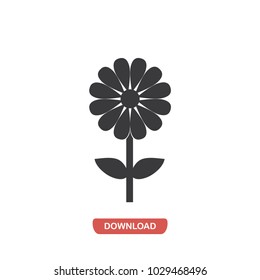 Flower with stem vector icon