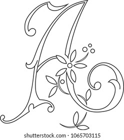 Flower stencil alphabet, letter A