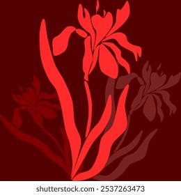 flower stencil art artwork abstract seamless geometric graphic decoration ethnic outline template wallpaper print fabric pattern hand drawn contour shape background ombre red
