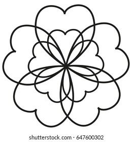 Flower stencil consisting of hearts