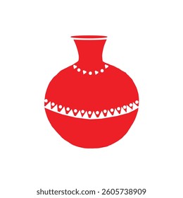 flower stencil, pot, white background, simple design