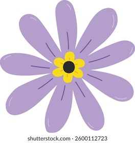 Flower sticker purple flower vector