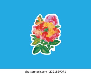 Flower Sticker Vector Art, Icons, and Graphics. 