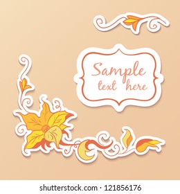 Flower stickers with shadows