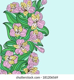 flower strip against (vector)
