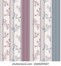 Flower Stripe Fabric Background Pattern Printable