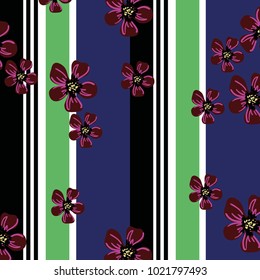 flower and stripe pattern