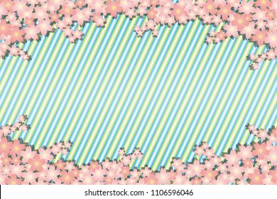 Flower and striped background material Wallpaper, Copy Space, Title Space, Message Space,
