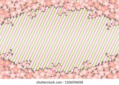 Flower and striped background material Wallpaper, Copy Space, Title Space, Message Space,