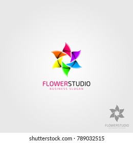Flower Studio Logo - Stylish  camera logo with flower concept