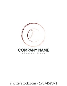 Flower style letter type C logo template, Vector logo for business and company identity 