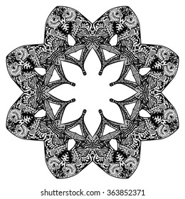 Flower style ornate round pattern