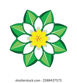 Flower Stylized green vector design illustration 