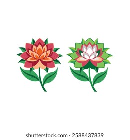 Flower Stylized green vector design illustration 