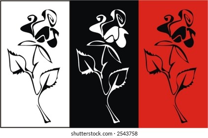 Flower stylized, rose, icon, postcard,background