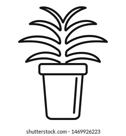 Flower succulent pot icon. Outline flower succulent pot vector icon for web design isolated on white background