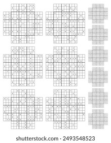 Flower Sudoku game set  with answers.