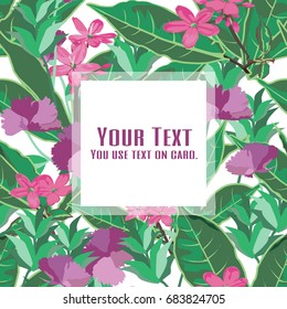 The flower summer with pink flower and carnation. Flower seamless pattern and background. Vector illustration.