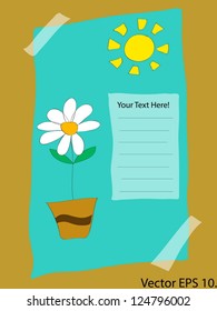 Flower and Sun for Banner Vector Illustrator, EPS 10.