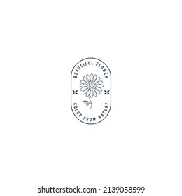 DISEÑO DE ILUSTRACIÓN DE LOGOTIPO DE LÍNEA DE SOL DE FLORES VECTOR GRÁFICOS SÍMBOLOS DE ICONO